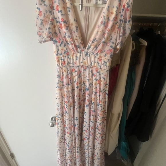 Ieena Mac Duggal 55642 - V-Neck Floral Dress NWT - Picture 3 of 5